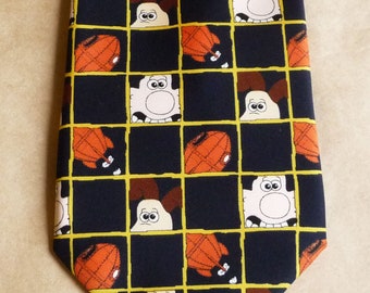 Cartoon tie geek gift for him Checkered tie movie lovers gift  Funny neckties 90s nostalgia gift