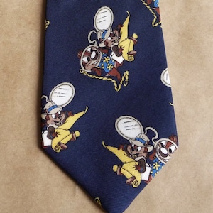 Cartoon tie boys formal outfit blue Children tie chipmunks costume 90s cartoon silk necktie