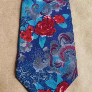 Blaue Blumen Seide Krawatte Jubiläum Geschenk für Ihn