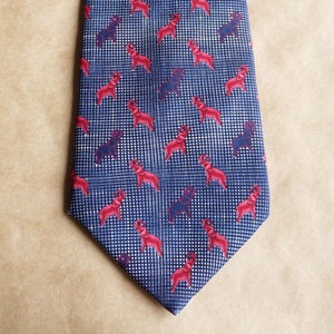 Blue mans tie with pink elephants Silk tie nature lovers gift  Animal tie elephant gifts for men