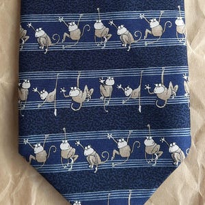 Monkey tie silk mans gift Animal tie Funny ties for men