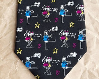Regalo de aniversario de corbata divertida para él Regalo de corbata negra para pareja Corbata geek