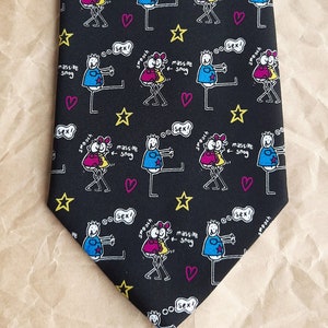 Funny tie anniversary gift for him Black tie gift for couple Geek tie