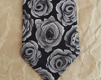 Roses necktie flower anniversary gift for him Floral wedding necktie