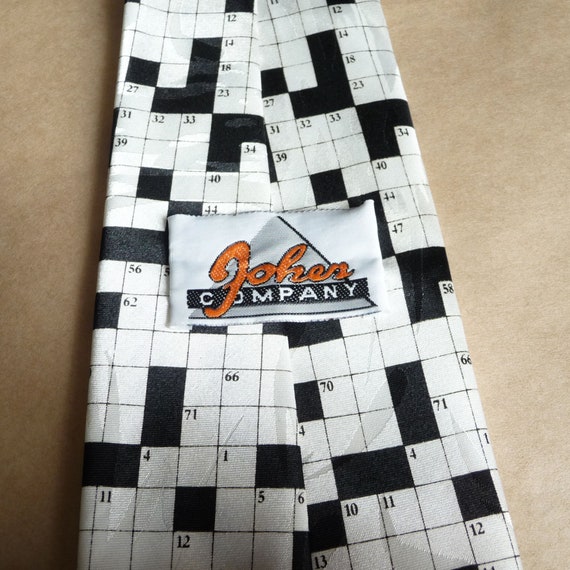 Geek Tie Crossword Puzzle Gifts Black And White Tie F Gem