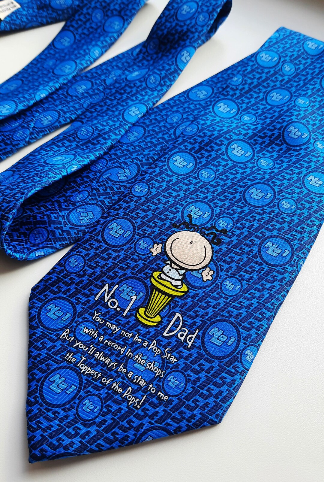 Number 1 Dad Blue Tie Funny Tie Men Gift for Father From Etsy