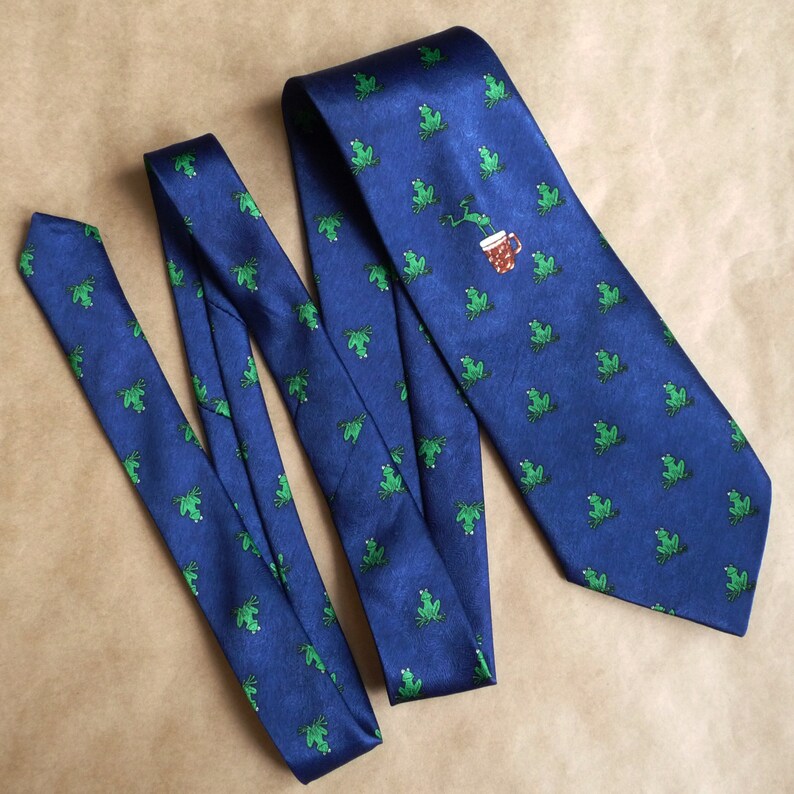 Green frog tie Funny mens ties Animal tie frog lover gift Etsy