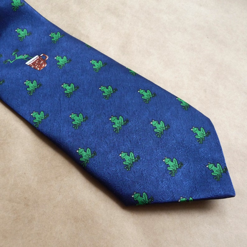Green frog tie Funny mens ties Animal tie frog lover gift Etsy