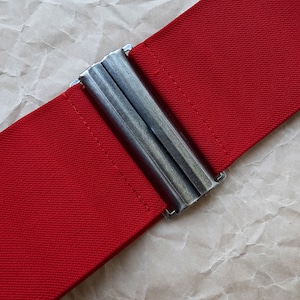 Vintage red waist belt Wide elastic belt for women