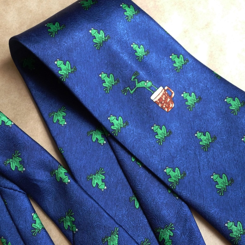 Green frog tie Funny mens ties Animal tie frog lover gift Etsy