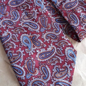 Burgundy paisley necktie anniversary gift for him