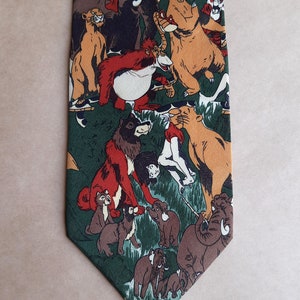 Jungle animals tie Cartoon tie geeky gifts for men Funny necktie with cartoon character
