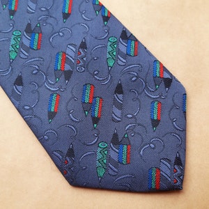 Pencil tie grad gifts for men Teacher tie Purple tie gift for artist painter