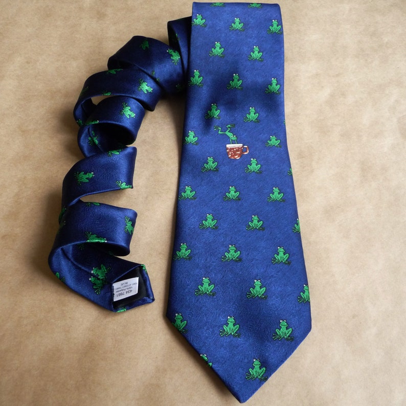 Green frog tie Funny mens ties Animal tie frog lover gift Etsy