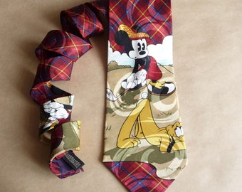 Cartoon tie golf gifts for men Sports tie 90s nostalgia gift Checkered tie funny anniversary gift for him