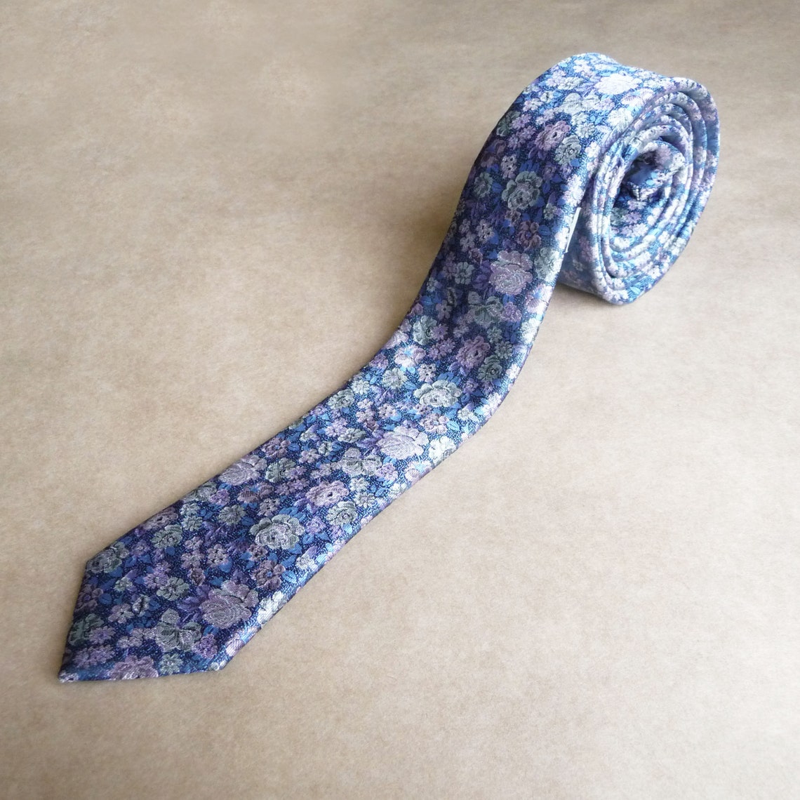 Dusty Blue Tie Floral Mens Floral Tie Rust Flower Blue Wedding Etsy UK