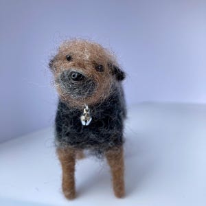 Needle Felted Border Terrier, Blue And Tan Border Terrier, Keepsake for Border Terrier Owners, Terriers, Blue And Tan Terriers, Memorial