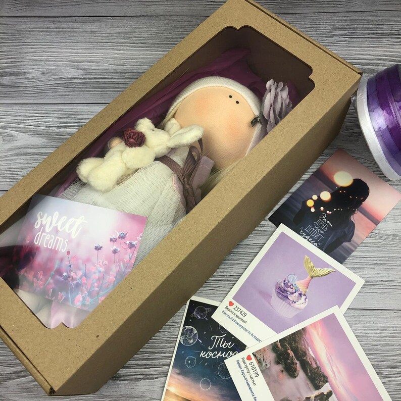 5 Blythe doll boxes Tilda doll box Kraft paper box with window Etsy