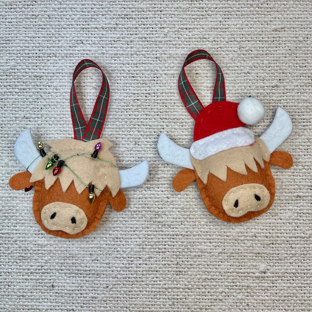 Christmas Highland Cow Christmas Tree Decoration Ornament, Christmas Cow Bauble Etsy