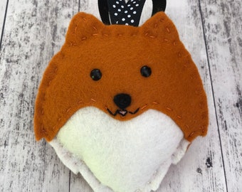 Handmade Felt Pomeranian Ornament: Custom Dog Keyring