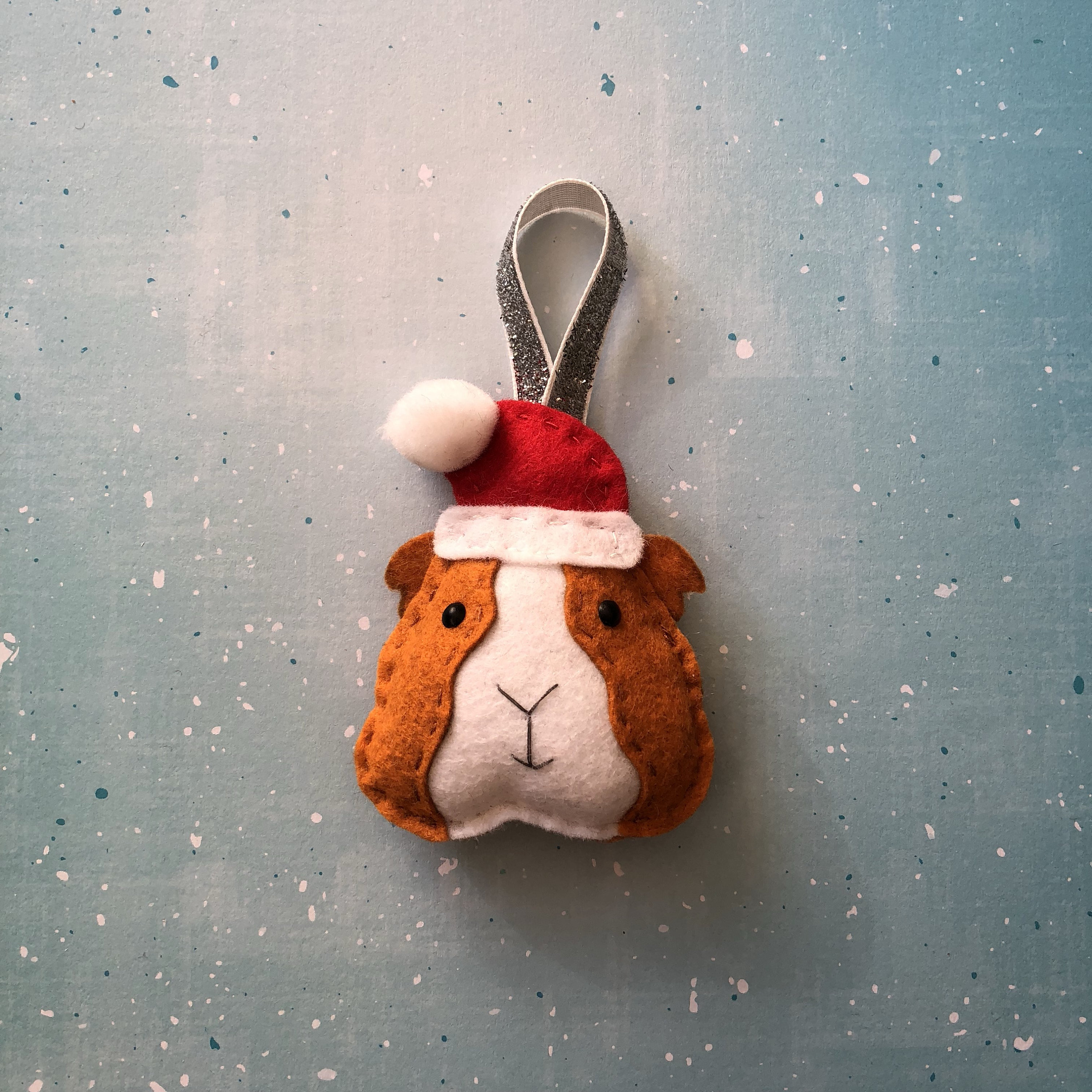 Felt Guinea Pig Handmade Christmas Tree Decoration Gift Holiday Ornament Bauble
