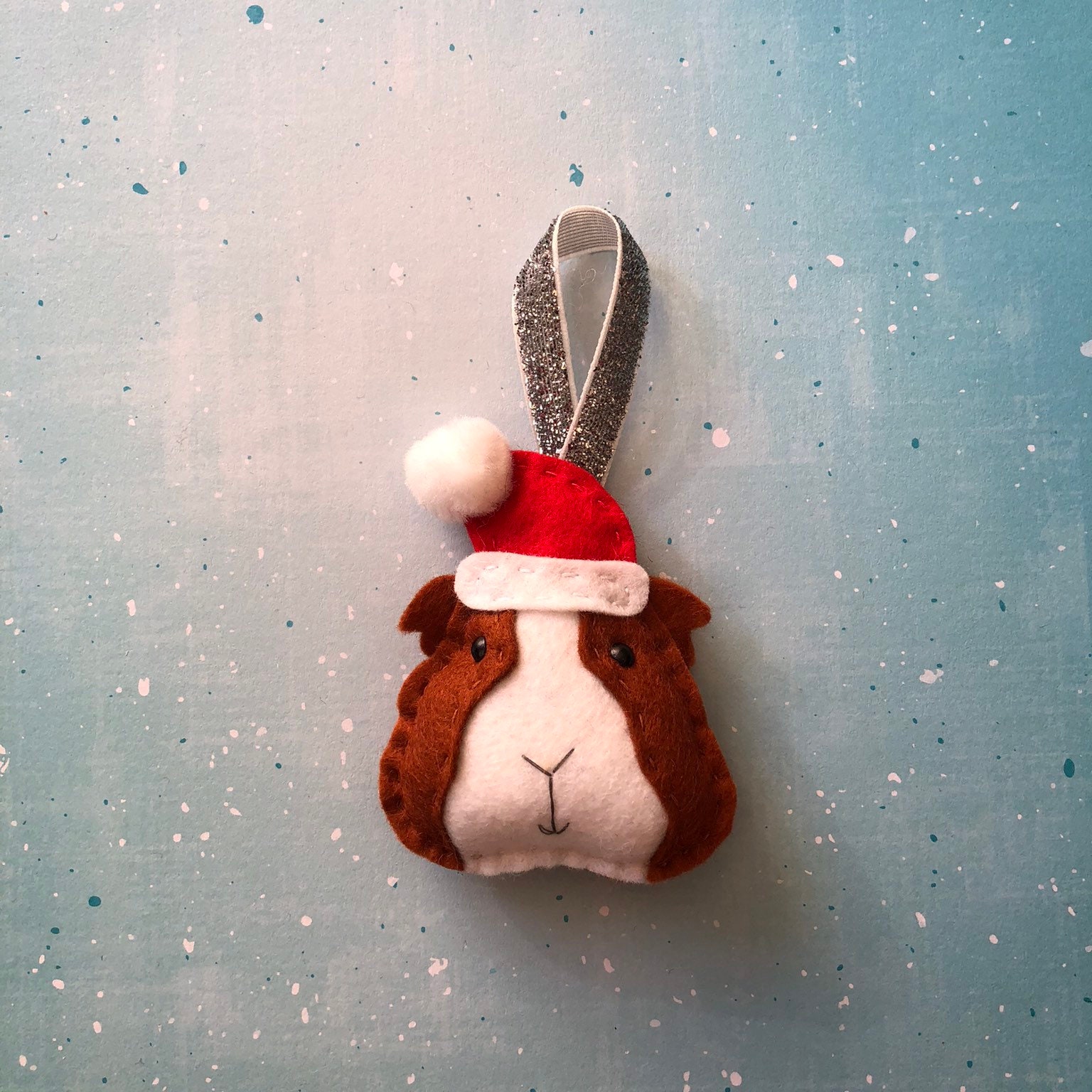 Felt Guinea Pig Handmade Christmas Tree Decoration Gift Holiday Ornament Bauble