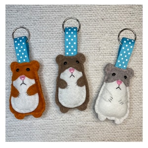Hamster Schlüsselanhänger aus Filz: Handgemachter Hamster Taschenanhänger