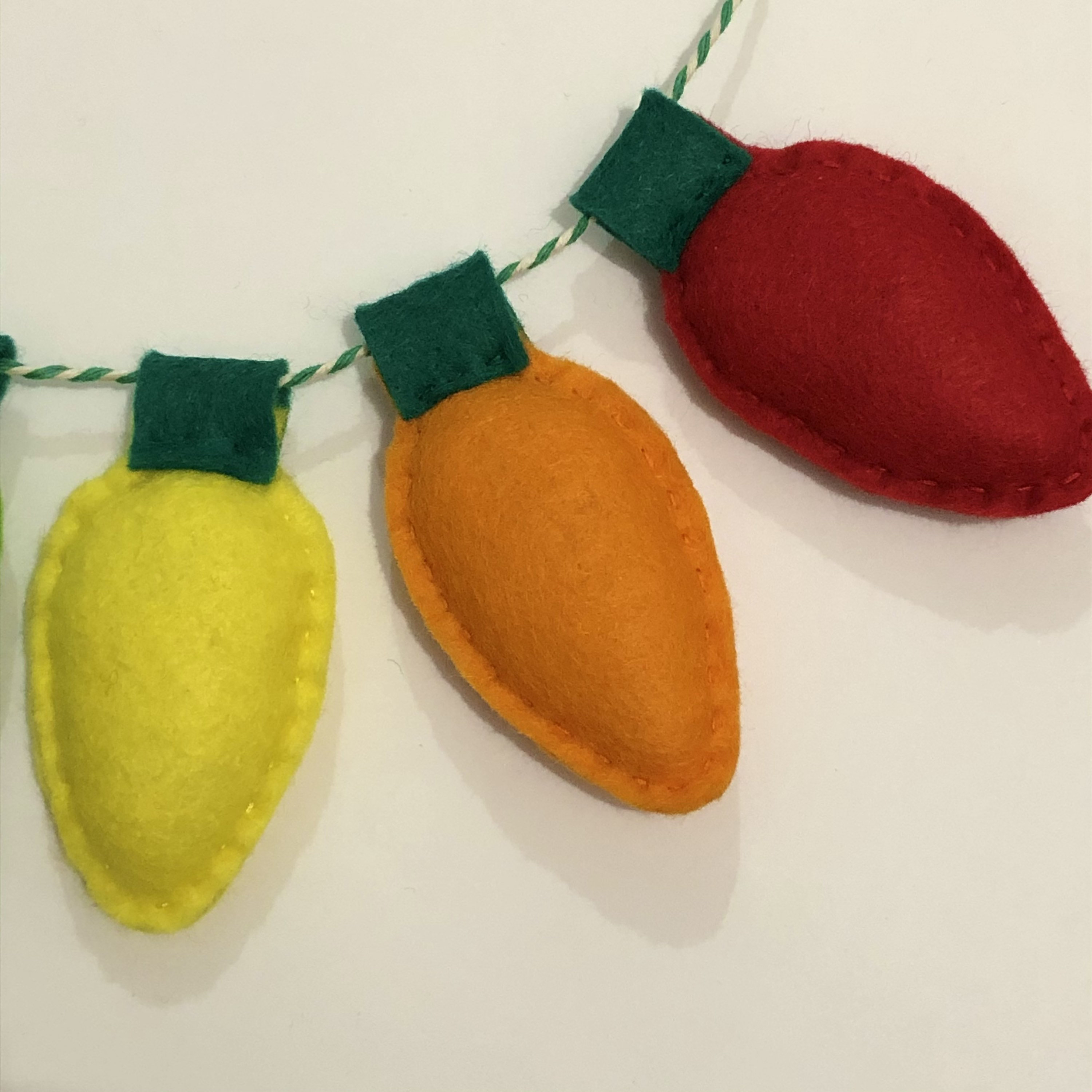 Handmade Felt Christmas Lights Garland Etsy