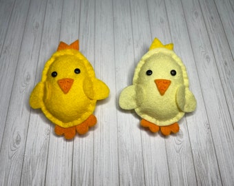 Easter Chick Brooch, Handmade Felt Chicken Badge, Cute Spring Chick Badge