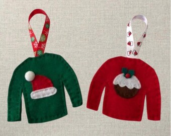 Handmade Felt Christmas Jumper Ornament: Festive Tree Decoration