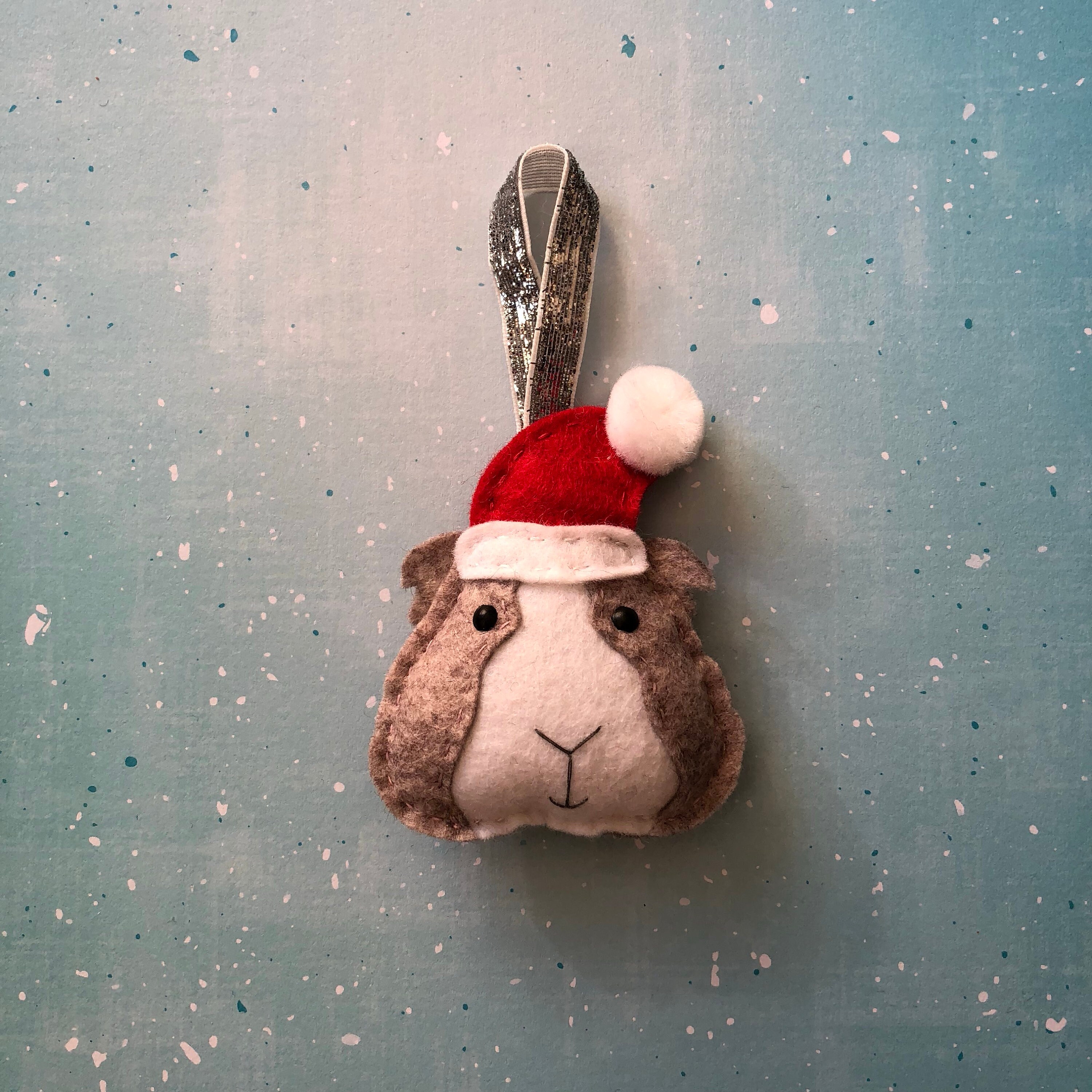 Felt Guinea Pig Handmade Christmas Tree Decoration Gift Holiday Ornament Bauble