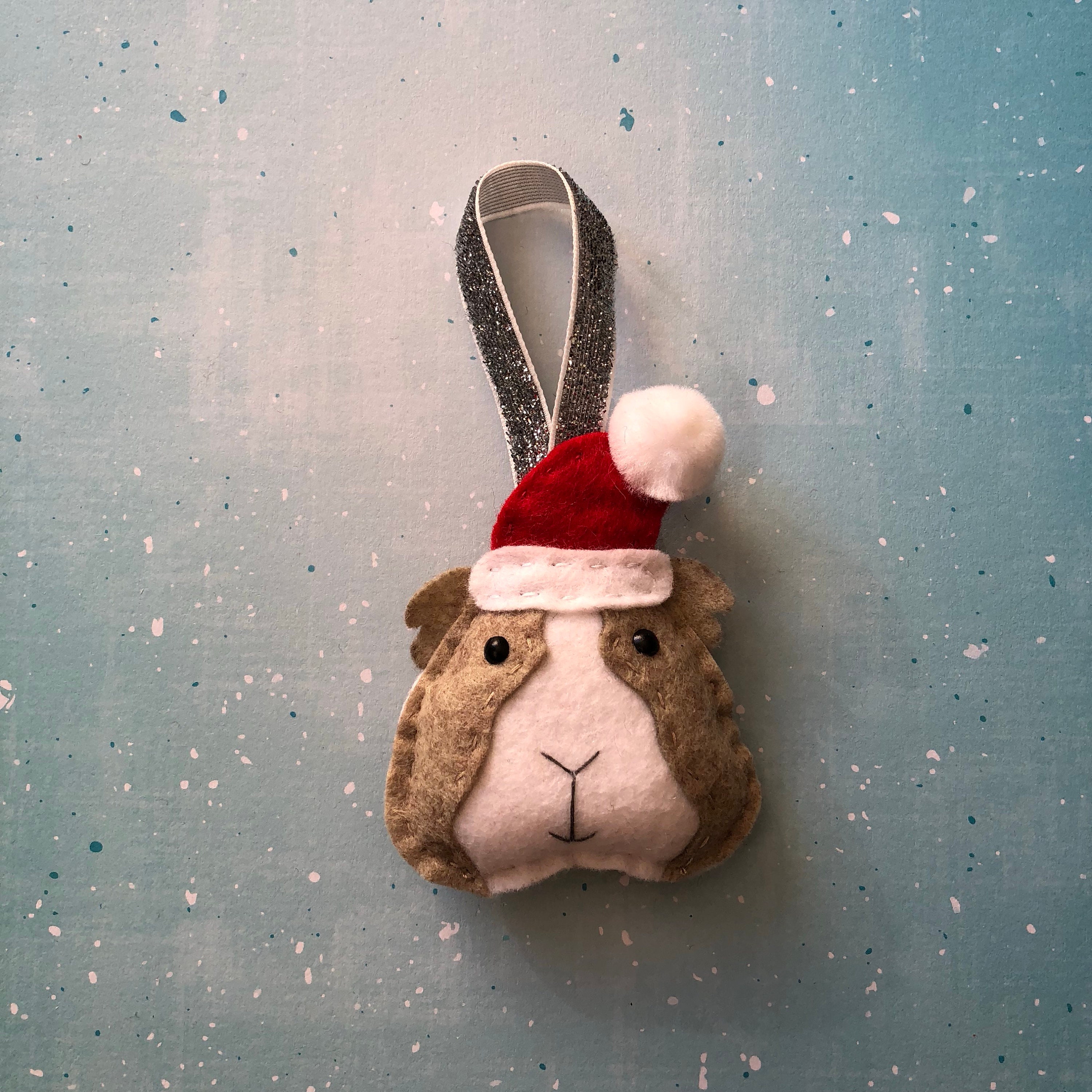 Felt Guinea Pig Handmade Christmas Tree Decoration Gift Holiday Ornament Bauble