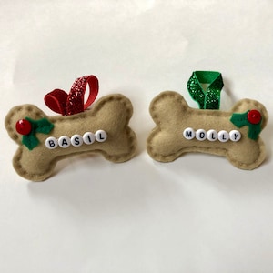 Personalised Felt Handmade Dog Christmas Tree Decoration