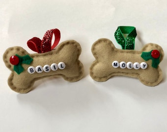 Personalised Felt Handmade Dog Christmas Tree Decoration