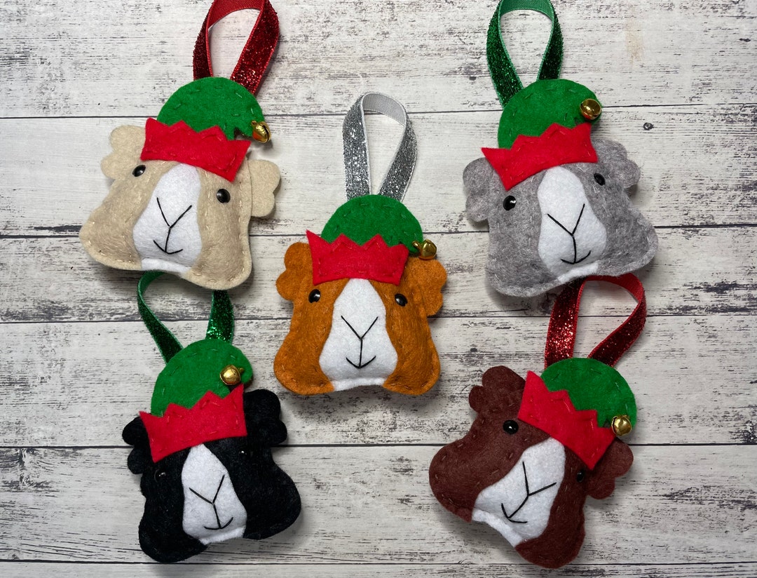 Elf Guinea Pig Christmas Decorations Handmade Felt Guinea Pig Elves elf-guinea-pig-christmas-decorations-handmade-felt-guinea-pig-elves