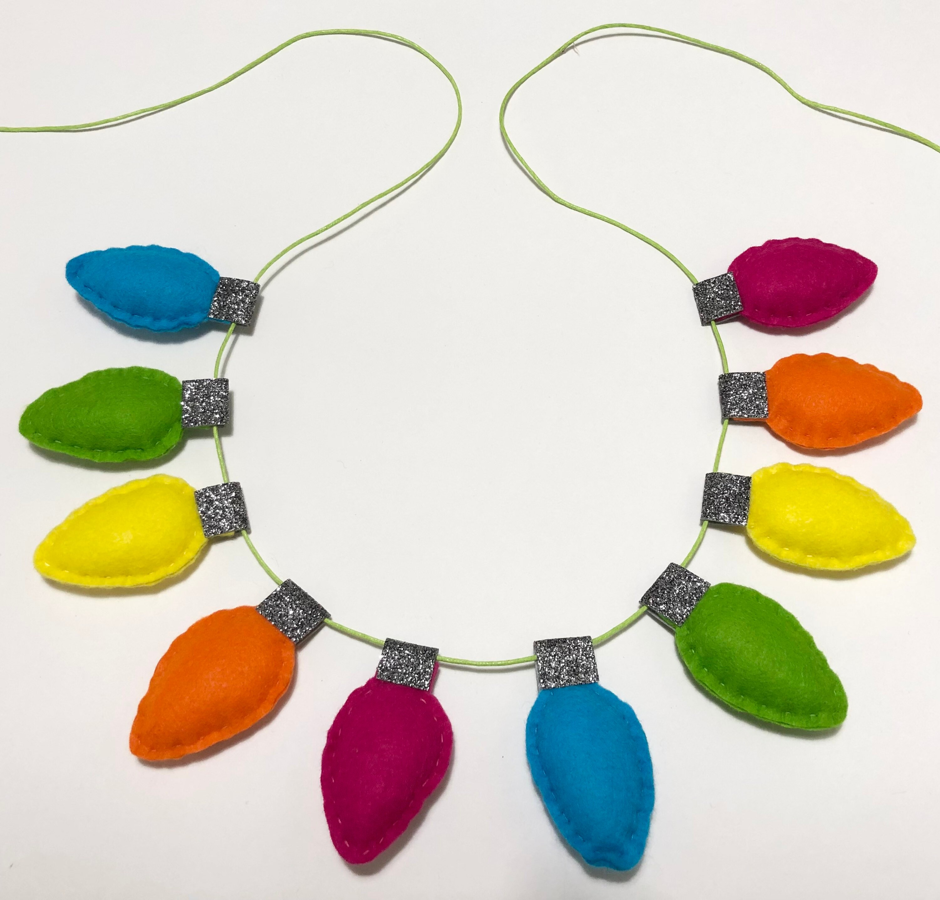 Handmade Felt Christmas Lights Garland Etsy
