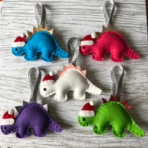 Felt Stegosaurus Dinosaur Christmas Tree Decoration Gift Holiday Ornament Bauble, Steg Gift