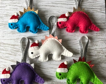 Felt Stegosaurus Dinosaur Christmas Tree Decoration Gift Holiday Ornament Bauble, Steg Gift