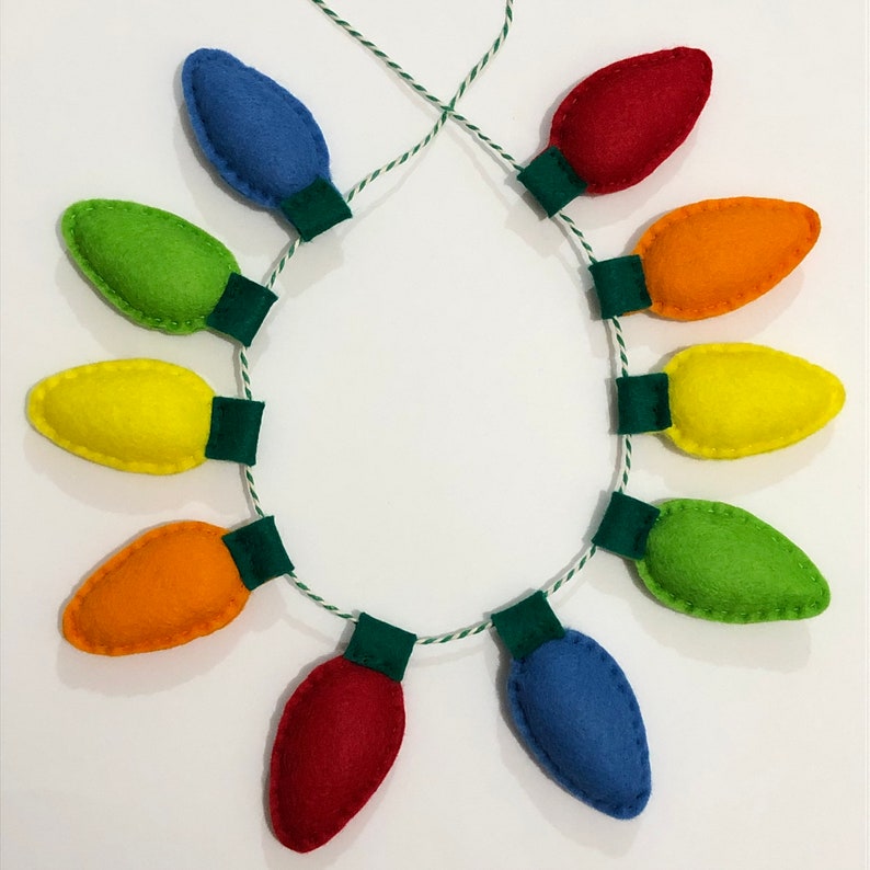 Handmade Felt Christmas Lights Garland - Etsy