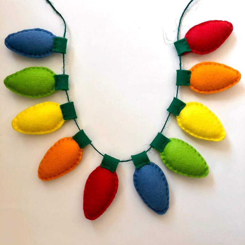 Handmade Felt Christmas Lights Garland Etsy