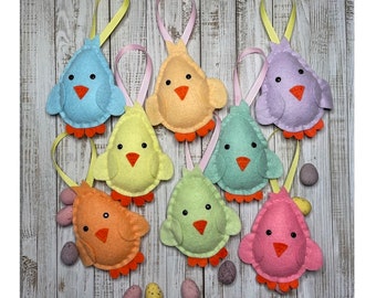 Handmade Felt Easter Chick Decoration. Pastel Hen Ornament Gift, Spring Decor, Multibuy Saving!