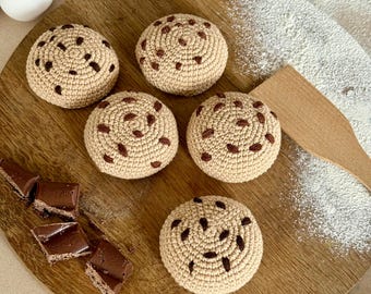Play Chocolate Cookies (5 pc), Play Food Set, Soft Play Food Set, Pretend Play, Chocolate Chip Cookies Set, Toddler Gifts, Play Food
