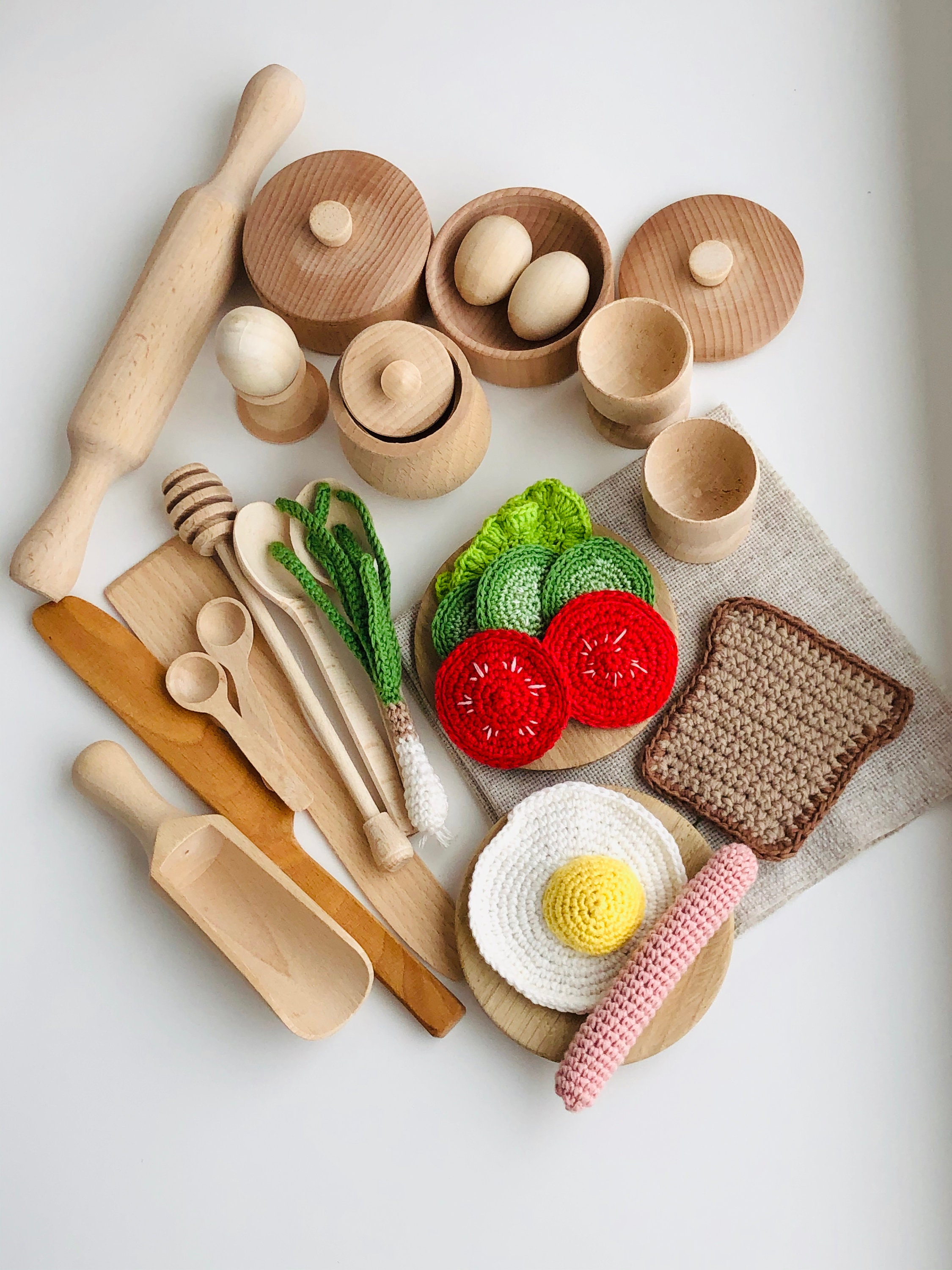 wooden kitchen toy accessories