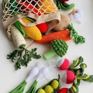 Vegetables Play Set, Kitchen Play Set, Pretend Play, Montessori Toys, Crochet Toys, Play Vegetables, Veggies, Pretend Play For Toddlers