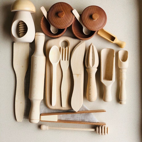 Kitchen Play Set Wooden Baby Toys Montessori Toys Play Kitchen - Etsy