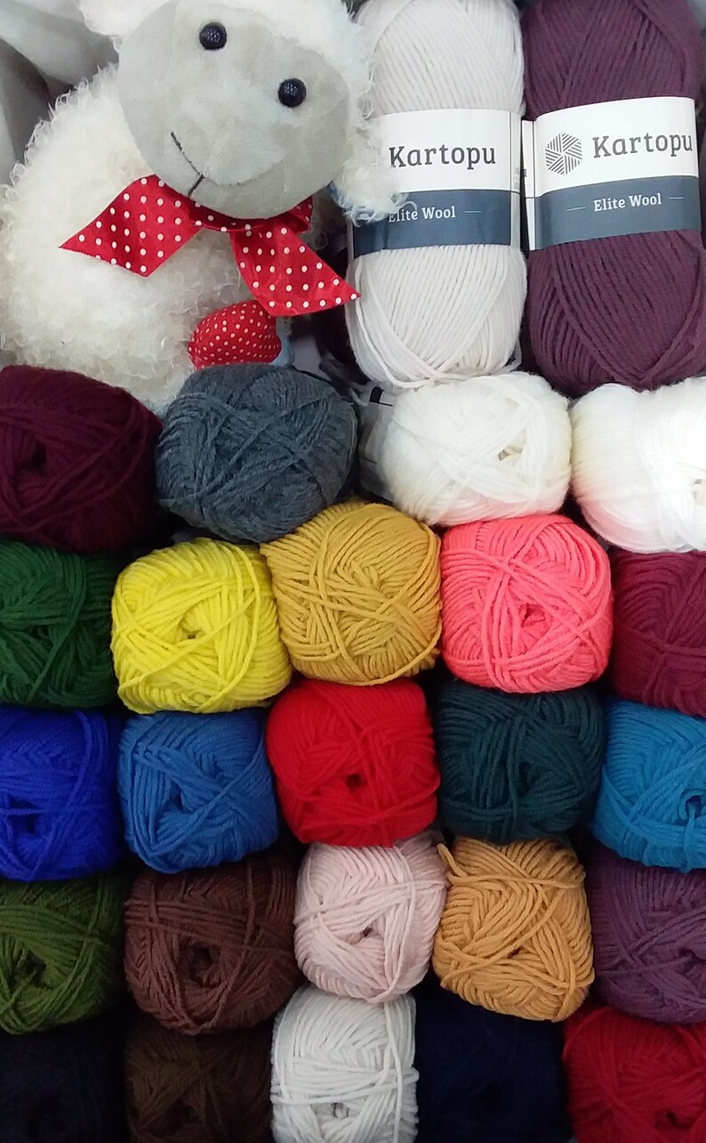 Kartopu Elite Wool Yarn for Knitting | Etsy