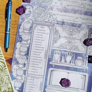 Written in the Stars - Downloadable Divination Character Sheet (Including Fillable Form PDF)