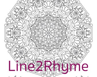 Ming Mandala - DinA4 Printable Adult Coloring Page - from Line2Rhyme