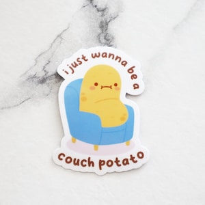 Couch Potato Sticker: Funny Vinyl Laptop Decal
