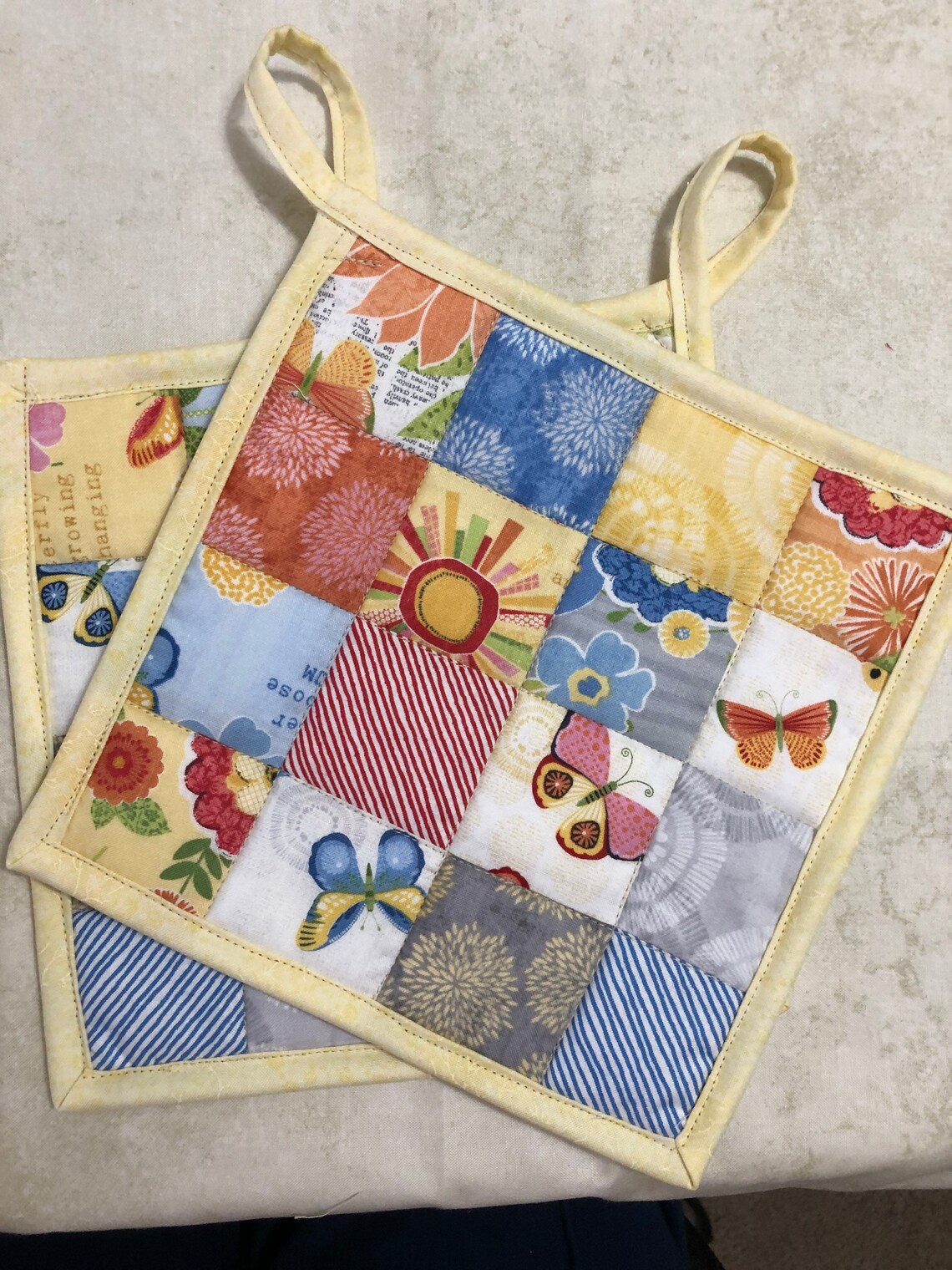 Hand Crafted Quilted Potholders Etsy